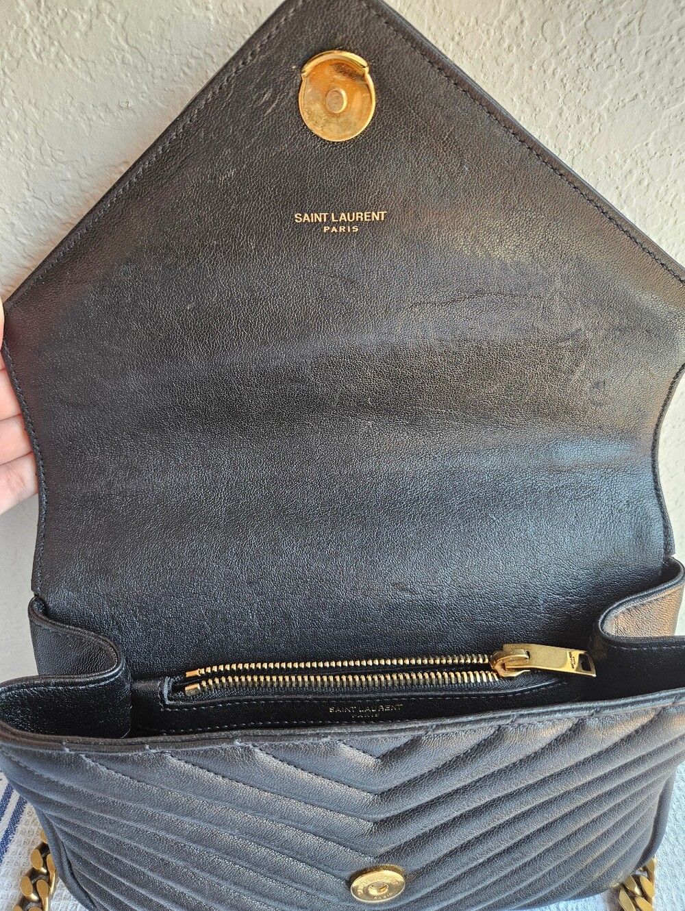 Yves Saint Laurent Black Quilted Leather Medium College Handbag - Picture 5 of 7